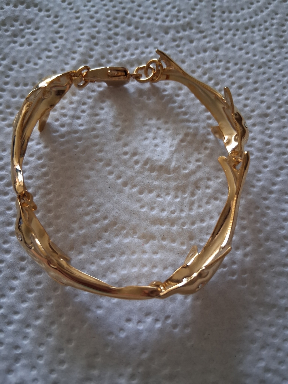 Women's Gold-plate Sculpted Link Bracelet - Fashion Jewelry Sell As It Is